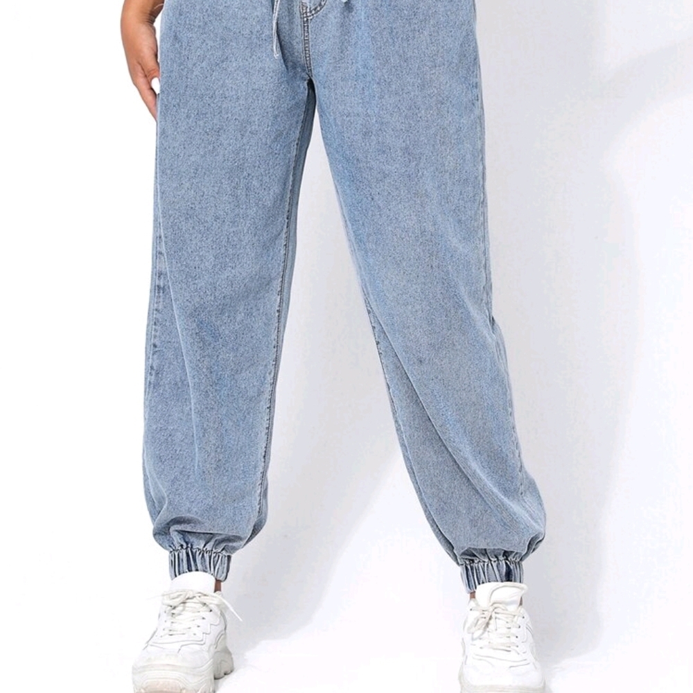 SHEIN Blue Ankle Cropped Jeans